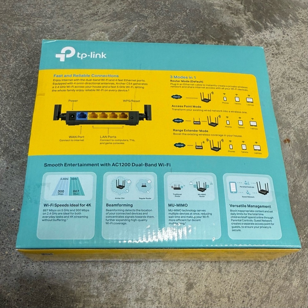 TP-Link Archer C54 AC1200 WiFi Router Open Box - Picture 3 of 7